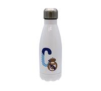 CYP Botella Personalizable Blanca de Acero 550ml Real Madrid, Plata, Diseño Letra C