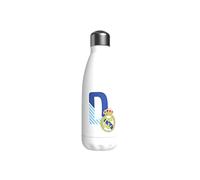 Real Madrid - Botella Agua de Acero Inoxidable, Cierre Hermético, con Diseño Letra D en Azul, 550 ml, Color Blanco, Producto Oficial (CyP Brands)