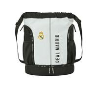 REAL MADRID 1ª EQUIPACIÓN 24/25 - Mochila Saco, Mochila, Ideal para Niños de Diferentes Edades, Cómoda y Versátil, Calidad y Resistencia, 34x15x43 cm, Color Blanco/gris