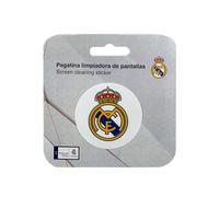Real Madrid C.F. - Sticker Limpiador de Pantalla - Ideal para Dispositivos Electrónicos - Diseño del Escudo - No Daña el Revestimiento de la Pantalla - Pegatina Limpiadora de Pantalla - Reutilizable