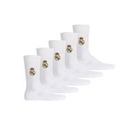 Real Madrid Calcetines Unisex, Blanco, 43-46, Pack 5