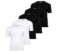 Real Madrid Camiseta Hombre, Negro/Blanco, S, Pack 5