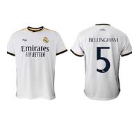 Real Madrid Camiseta Primera Equipación Temporada 2023-2024 - Bellingham 5 - Replica Oficial con Licencia Oficial - Adulto (FR/ES, Letras, XXL, Regular, Regular)