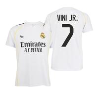 Real Madrid - Camiseta Réplica 25/26 Vini Jr. 7 | Blanca | Nombre y Dorsal Oficial | Tejido Transpirable Secado rápido | Corte Unisex afición fútbol | Idea Regalo