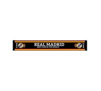 Real Madrid CF - Bufanda de Rayas (Talla Única) (Negro, Amarillo, Azul)