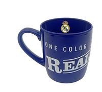 Taza Lacada Azul 350 ml en Caja Real Madrid, taza para futboleros, regalo original real madrid (CyP Brands)