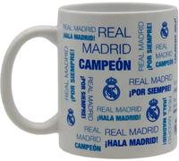 CYPBRANDS Real Madrid, Taza, Taza Cerámica, Menaje, Desayuno, Tazas Originales, Color Blanco, Producto Oficial
