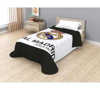 Real Madrid Colcha Bouti Oficial - Edredón Fino de Primavera y Verano, Acabado Termosellado, 100% Microfibra Premium (100 gsm) - Diseño Escudo Fútbol (REB80052, Cama 150cm 250x260cm)