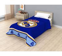Real Madrid Colcha Bouti Oficial - Edredón Fino de Primavera y Verano, Acabado Termosellado, 100% Microfibra Premium (100 gsm) - Diseño Escudo Fútbol (REB80051, Cama 90cm 180x260cm)