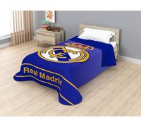 Real Madrid Colcha Bouti Oficial - Edredón Fino de Primavera y Verano, Acabado Termosellado, 100% Microfibra Premium (100 gsm) - Diseño Escudo Fútbol (REB80050, Cama 105cm 200x260cm)