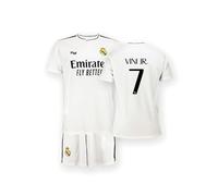 Real Madrid - Conjunto Camiseta y Pantalón Primera Equipación Temporada 24/25, Vini Jr., Niños 6 Años, Replica con Licencia Oficial