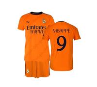 Real Madrid - Conjunto Camiseta y Pantalón Segunda Equipación Temporada 24/25, MBAPPE, Niños 12 Años, Replica con Licencia Oficial