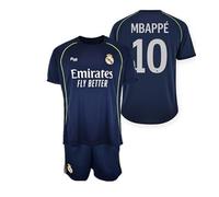 Real Madrid Conjunto Unisex Infantil Camiseta y pantalón de la Segunda equipación Temporada 25/26 - Réplica Oficial con Licencia del Real Madrid - Dorsal 10 MBAPPE talla10
