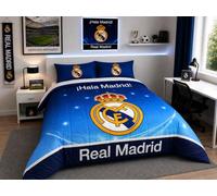Real Madrid Edredón Nórdico 300 g/m², 2 Diseños, Cama 90/105 cm (Azul, Cama 105cm 200x260cm)