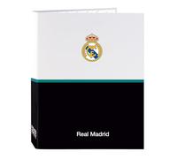 REAL MADRID EQUIPACIÓN 26/27 - Carpeta con Folios 4 Anillas, Ideal para Niños de Diferentes Edades, Cómoda y Versátil, Calidad y Resistencia, 26.5x33 cm