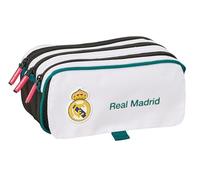 REAL MADRID EQUIPACIÓN 26/27 - Portatodo Triple Big, Estuche Infantil, Estuche Niño, Ideal para Niños en Edad Escolar, Cómodo y Versátil, Calidad y Resistencia, 21.5x8x10 cm