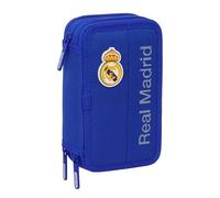 REAL MADRID - Estuche Escolar con 37 Útiles Incluidos, Estuche Infantil, Estuche Niño, Ideal para Niños de 5 a 14 Años, Cómodo y Versátil, Calidad y Resistencia, 12.5x5.5x19.5 cm