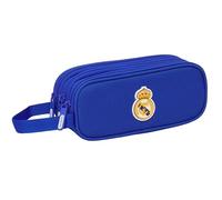 REAL MADRID - Estuche Triple Cremallera, Estuche Infantil, Niño, Ideal para Niños de 5 a 14 Años, Cómodo y Versátil, Calidad y Resistencia, 21x7x8.5 cm