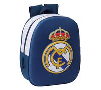 Real Madrid Football Club Mochila Duradero 3D Acolchado Hombro Tiras Azul /White