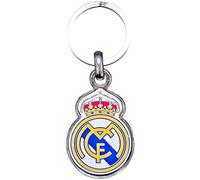 Real Madrid Llavero metálico con escudo a color en Resina Oficial, ideal para llevar las llaves con estilo y mostrar la pasión por el club.