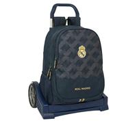 Real Madrid MOCH 665+CARRO EVOLUTION 2ª EQUIPACIÓN | Mochila con Carro Extraíble, Diseño Oficial, Espalda Acolchada, Hombreras Ergonómicas, Base Reforzada, Ruedas Silenciosas