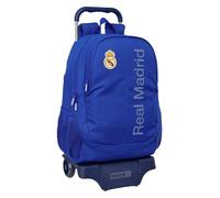 Mochila Escolar REAL MADRID Blue 2026, Grande 43 cm. Con Carro