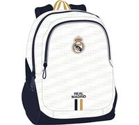 REAL MADRID - Mochila Escolar Infantil, Ideal para Niños de Diferentes Edades, Cómoda y Versátil, Calidad y Resistencia, 32x16x44 cm, Color Blanco