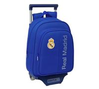 REAL MADRID - Mochila Infantil con Carro Safta 705, Ideal para Niños de Diferentes Edades, Cómoda y Versátil, Calidad y Resistencia, 27x10x33 cm