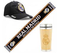 Real Madrid Pack Gorra, Bufanda y Termo Oficial; combinación Ideal para Mostrar tu pasión madridista con Estilo y funcionalidad.