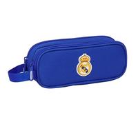 REAL MADRID - Portatodo Doble Niño, Estuche Infantil, Estuche Niño, Ideal para Niños en Edad Escolar, Cómodo y Versátil, Calidad y Resistencia, 21x6x8 cm