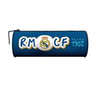 Real Madrid Portatodo Estuche Cilindrico Escolar para Niños RM Desde 1902 Color Azúl Producto Oficial