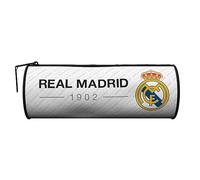Real Madrid Portatodo Estuche Escolar para Niños HALA Madrid Forma Cilindrico Producto Oficial 22 x 8 cm