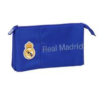 REAL MADRID Portatodo Triple Safta – Estuche escolar infantil 22x3x12 cm