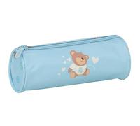 REAL MADRID PREESCOLAR AZUL - Estuche Redondo Escolar, Ideal para Niños de 5 a 14 Años, Cómodo y Versátil, Calidad y Resistencia, 20x7 cm