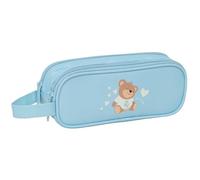 REAL MADRID PREESCOLAR AZUL - Portatodo Doble Niño, Ideal para Niños en Edad Escolar, Cómodo y Versátil, Calidad y Resistencia, 21x6x8 cm