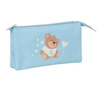 REAL MADRID PREESCOLAR AZUL - Portatodo Triple, Estuche Infantil, Estuche Niño, Ideal para Niños en Edad Escolar, Cómodo y Versátil, Calidad y Resistencia, 22x3x12 cm