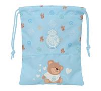 REAL MADRID PREESCOLAR AZUL - Saquito Merienda Lunch Bag, Portatodo, Calidad y Máxima Resistencia, Porta Comida, Recreo, 20x25 cm