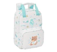 REAL MADRID PREESCOLAR BLANCA - Mochila Infantil, Adaptable con Asas, Tejido Reciclable, Ideal para Niños de Diferentes Edades, Cómoda y Versátil, Calidad y Resistencia, 20x8x28 cm