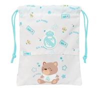 Safta REAL MADRID PREESCOLAR BLANCA - Saquito Merienda Lunch Bag, Portatodo, Calidad y Máxima Resistencia, Porta Comida, Recreo, 20x25 cm