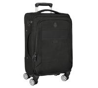 Real Madrid Premium - Trolley Cabina Blanda 20 Pulgadas, Maleta con Ruedas, Candado de Seguridad, Maleta Ligera, 35x20x51 cm, Color Negro
