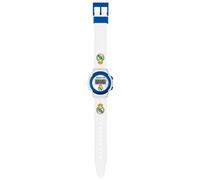 Real Madrid Reloj Digital de Cuarzo para niño con Correa de Silicona RM00014, Blanco, Correa