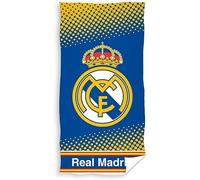 Real Madrid Toalla de Playa Oficial, 70 x 140 cm, Azul con Logo del Club