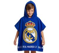 Real Madrid Toalla Poncho para Niños, Toalla de Playa, Toalla de Baño con Capucha, Toalla Natación Infantil