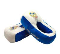 Real Madrid Zapatillas de Casa Infantiles,Terciopelo Azul y Blanco, Acolchadas con Logo Oficial, Talla 30 a 37. (34/35, Sistema tallas calzado EU, Adolescente, Números (rango), mediano, 34, 35)