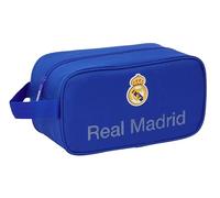 Real Madrid - Zapatillero Mediano, Multiusos, Portatodo, Deporte, Extraescolares, Fútbol, Cómodo y Versátil, 29x14x15 cm