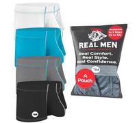 Real Men Calzoncillos Tipo bóxer de Nailon con Bolsa realzadora de 7,6 cm para Hombre, Paquete de 1 o 4 Unidades, Calzoncillos de Seda Helada con Bolsas A, B, C, D, Tallas XS-5XL, Large