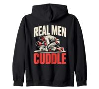 Real Men Cuddle BJJ Brazilian Jiu Jitsu MMA Grappling Judo Sudadera con Capucha