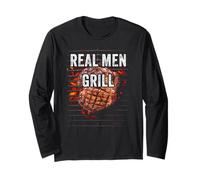 Real Men Grill - Dad & Son Boys Matching BBQ Steak Graphic Manga Larga