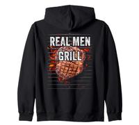 Real Men Grill - Dad & Son Boys Matching BBQ Steak Graphic Sudadera con Capucha
