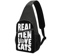 Real Men Love Cats Crossbody Mochila Bolso de Hombro Ligero Una Correa Sling Bag Travel Senderismo Daypack